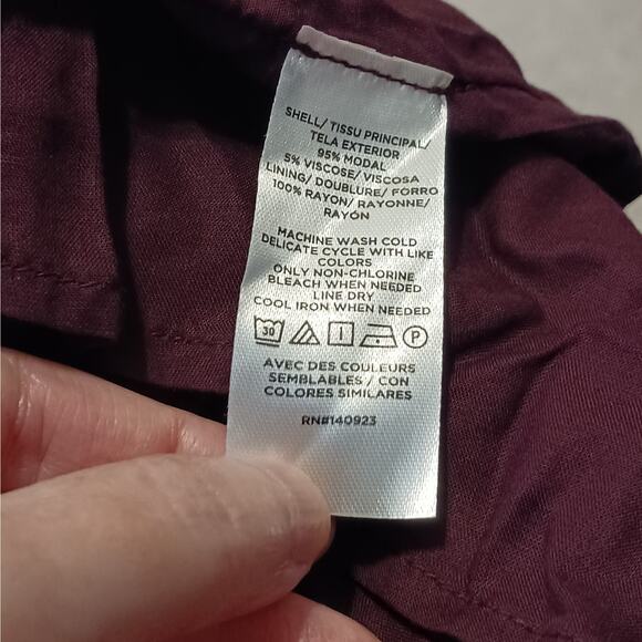 LOFT Burgundy Crossover Halter Dress NWT Sz 8 - Picture 10 of 10